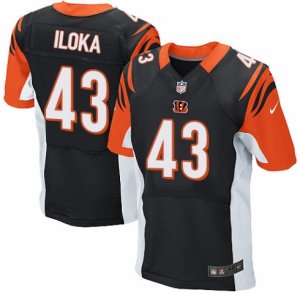 Men\'s Nike Cincinnati Bengals #43 George Iloka Elite Black Team Color NFL Jersey