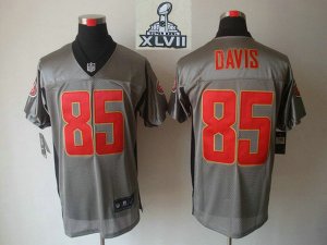 2013 Super Bowl XLVII NEW San Francisco 49ers 85 Vernon Davis Grey Shadow Jerseys