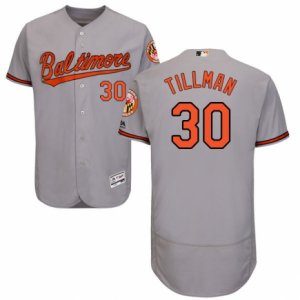 Men\'s Majestic Baltimore Orioles #30 Chris Tillman Grey Flexbase Authentic Collection MLB Jersey
