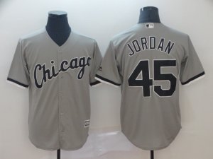 White Sox #45 Michael Jordan Gray Cool Base Jersey