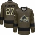 Mens Reebok Colorado Avalanche #27 Andreas Martinsen Authentic Green Salute to Service NHL Jersey