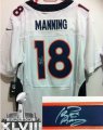 Nike Denver Broncos #18 Peyton Manning White Super Bowl XLVIII NFL Elite Autographed Jersey