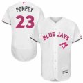 Mens Majestic Toronto Blue Jays #23 Dalton Pompey Authentic White 2016 Mothers Day Fashion Flex Base MLB Jersey