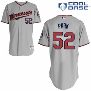 Men\'s Majestic Minnesota Twins #52 Byung-Ho Park Authentic Grey Road Cool Base MLB Jersey
