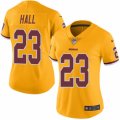 Women's Nike Washington Redskins #23 DeAngelo Hall Limited Gold Rush NFL Jersey