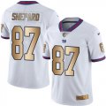 Nike Giants #87 Sterling Shepard White Gold Color Rush Jersey