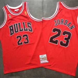 Bulls #23 Michael Jordan Red 1996-97 Hardwood Classics Mesh Jersey