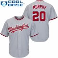 Mens Majestic Washington Nationals #20 Daniel Murphy Authentic Grey Road Cool Base MLB Jersey