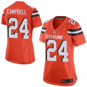 Women\'s Nike Cleveland Browns #24 Ibraheim Campbell Limited Orange Alternate NFL Jersey