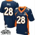 Nike Denver Broncos #28 Montee Ball Navy Blue Alternate Super Bowl XLVIII NFL Jersey(2014 New Elite)