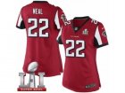Womens Nike Atlanta Falcons #22 Keanu Neal Limited Red Team Color Super Bowl LI 51 NFL Jersey