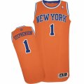 Mens Adidas New York Knicks #1 Lance Stephenson Authentic Orange Alternate NBA Jersey