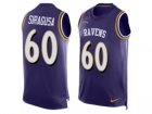 Mens Nike Baltimore Ravens #60 Nico Siragusa Elite Purple Player Name & Number Tank Top NFL Jersey