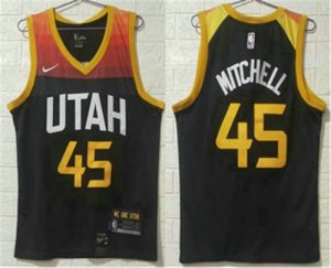 Mens Utah Jazz #45 Donovan Mitchell Black 2021 City Edition Nike
