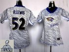 2013 Super Bowl XLVII Women NEW NFL baltimore ravens #52 r.lewis purple jerseys(fem fan zebra)