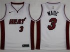 Heat #3 Dwyane Wade White Nike Swingman Jersey