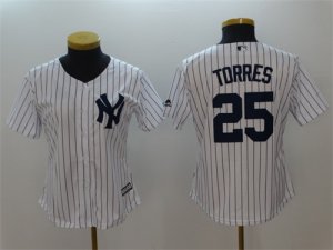 Yankees #25 Gleyber Torres White Women Cool Base Jersey