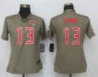 Nike Buccaneers #13 Mike Evans Olive Women Salute To Service Limited Jersey