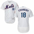 Mens Majestic New York Mets #18 Darryl Strawberry White Flexbase Authentic Collection MLB Jersey