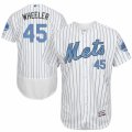 Mens Majestic New York Mets #45 Zack Wheeler Authentic White 2016 Fathers Day Fashion Flex Base MLB Jersey