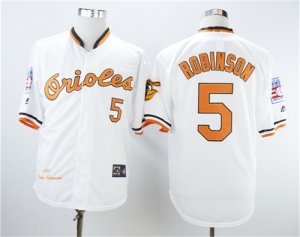 Orioles #5 Brooks Robinson White 1970 Throwback Jersey