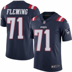 Mens Nike New England Patriots #71 Cameron Fleming Limited Navy Blue Rush NFL Jersey