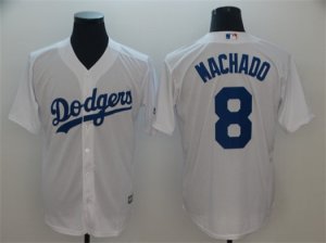 Dodgers #8 Manny Machado White Cool Base Jersey