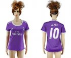 Womens Real Madrid #10 James Away Soccer Club Jersey