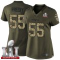 Womens Nike New England Patriots #55 Jonathan Freeny Limited Green Salute to Service Super Bowl LI 51 NFL Jersey