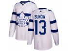 Men Adidas Toronto Maple Leafs #13 Mats Sundin White Authentic 2018 Stadium Series Stitched NHL Jersey