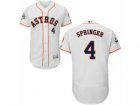 Houston Astros #4 George Springer Authentic White Home 2017 World Series Bound Flex Base MLB Jersey (2)