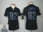 2013 Super Bowl XLVII Women NEW NFL Baltimore Ravens 82 Torrey Smith Impact Limited Black Jerseys
