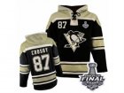 Mens Old Time Hockey Pittsburgh Penguins #87 Sidney Crosby Authentic Black Sawyer Hooded Sweatshirt 2017 Stanley Cup