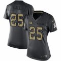 Women's Nike New York Giants #25 Leon Hall Limited Black 2016 Salute to Service NFL Jersey