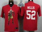 2013 Super Bowl XLVII Youth NEW San Francisco 49ers 52 Willis Red Portrait Fashion Game Jerseys