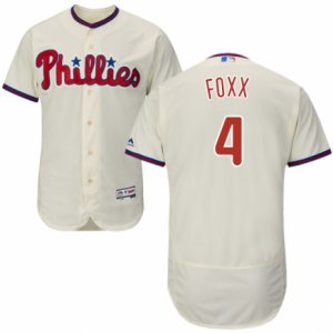 Men\'s Majestic Philadelphia Phillies #4 Jimmy Foxx Cream Flexbase Authentic Collection MLB Jersey