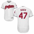 Men's Majestic Cleveland Indians #47 Trevor Bauer White Flexbase Authentic Collection MLB Jersey