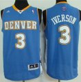 Men Denver Nuggets #3 Allen Iverson Light Blue Stitched NBA Jersey
