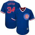 Mens Majestic Chicago Cubs #34 Jon Lester Replica Royal Blue Cooperstown Cool Base MLB Jersey