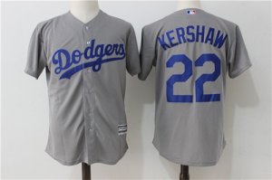 Dodgers #22 Clayton Kershaw Gray Cool Base Jersey