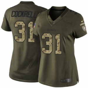 Women\'s Nike Pittsburgh Steelers #31 Ross Cockrell Limited Green Salute to Service NFL Jersey