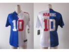 Nike Women New York Giants #10 Eli Manning white-blue jerseys[Elite split]