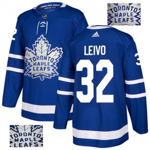 Men Toronto Maple Leafs #32 Josh Leivo Blue Glittery Edition Adidas Jersey