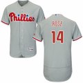 Men's Majestic Philadelphia Phillies #14 Pete Rose Grey Flexbase Authentic Collection MLB Jersey