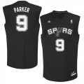 Spurs #9 Tony Parker Black Fashion Replica Jersey