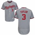 Mens Majestic Washington Nationals #3 Michael Taylor Grey Flexbase Authentic Collection MLB Jersey
