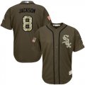 Men Chicago White Sox #8 Bo Jackson Green Salute to Service Stitched Baseball Jersey