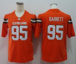 Nike Browns #95 Myles Garrett Orange Vapor Untouchable Player Limited Jersey