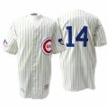 Mens Mitchell and Ness Chicago Cubs #14 Ernie Banks Authentic Cream 1969 Throwback MLB Jersey
