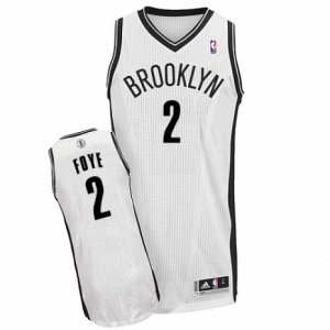 Mens Adidas Brooklyn Nets #2 Randy Foye Authentic White Home NBA Jersey